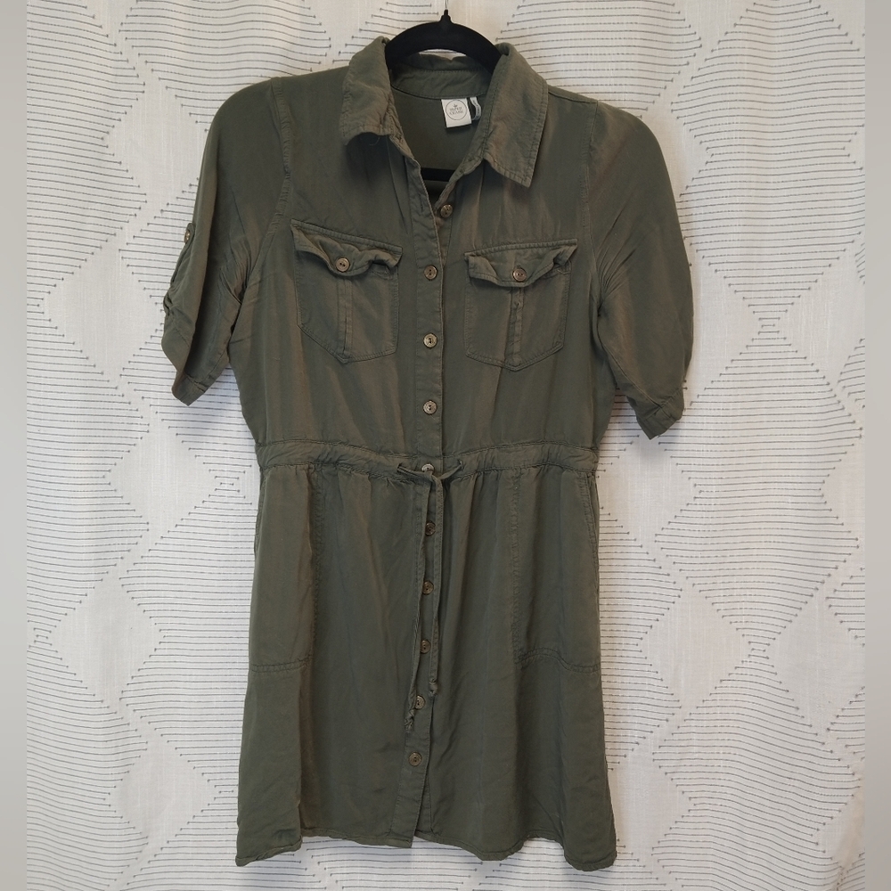 Paper Crane Women's Army Green Shirt Dress Size Small
